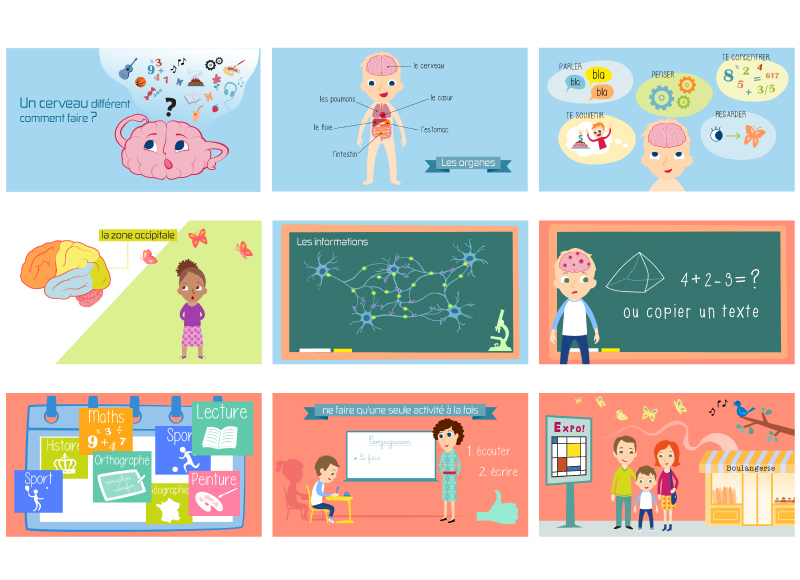 Illustration scientifique animation cerveau